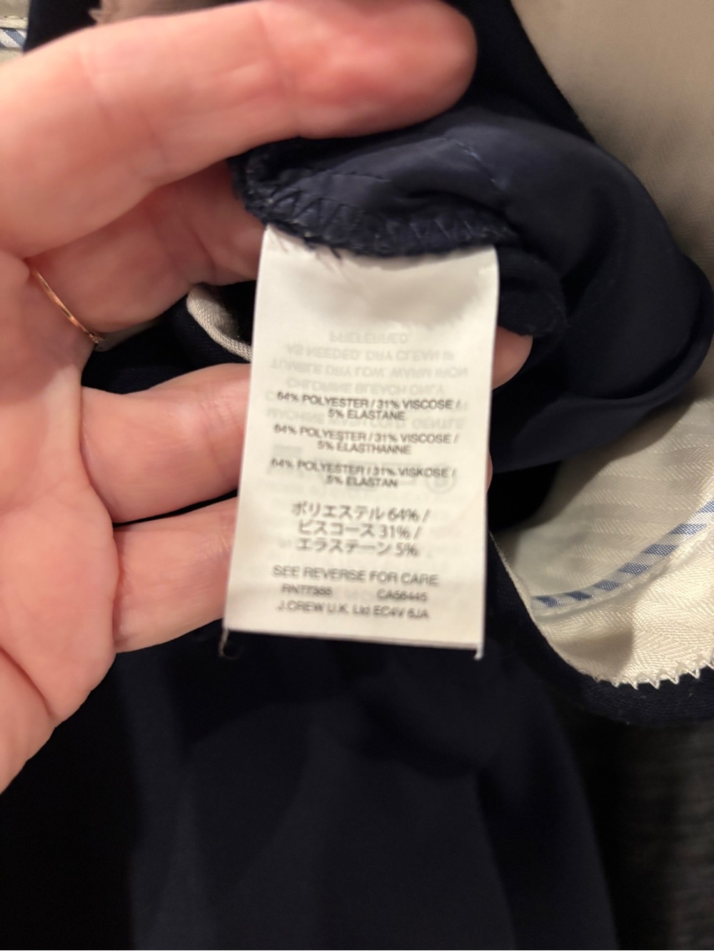 J. Crew Navy Cameron Straight-Leg Pants. Size 6Tall - Picture 7 of 8